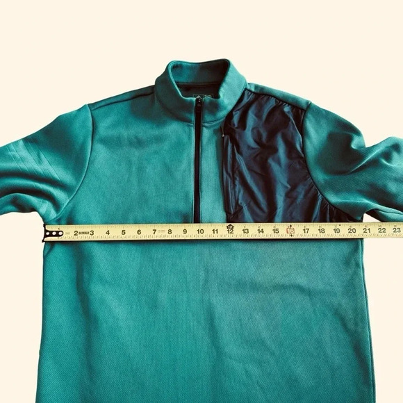 Adidas Golf Green Sweater Pullover 1/4 Zip Mock Neck Long Sleeve Indian Logo M - Picture 4 of 10
